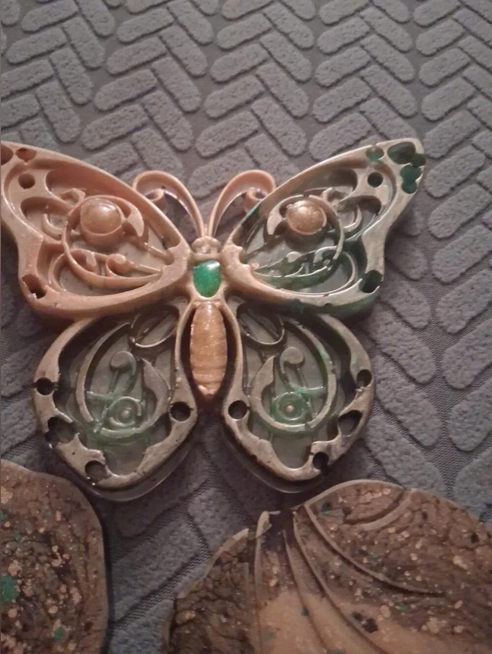 Handmade Bronze and Green Butterfly Wall Plaques